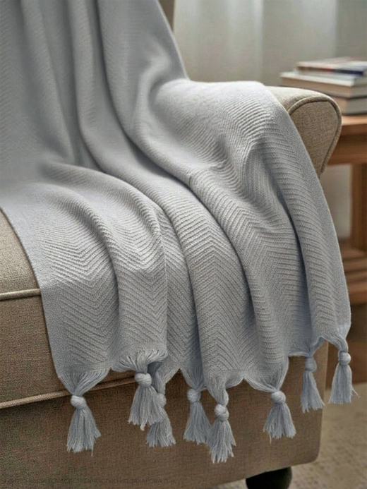 Плед-покрывало из хлопка Sidney, цвет Серый