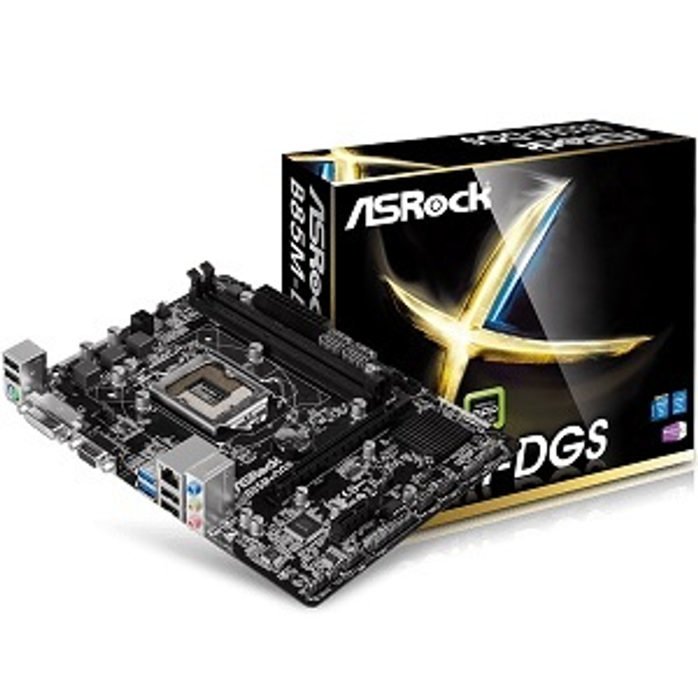 Материнская плата ASRock B85M-DGS (LGA1150/B85/2xDDR3/1xPCI-Ex16/1xPCI-Ex1/SB5.1/GLAN/4xUSB3.0/D-Sub/DVI-D/mATX)