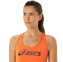ASICS, CORE LOGO BRA, NOVA ORANGE/NIGHT SHADE, WOMEN, M