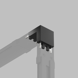 TR5212-BK Угловой соединитель 90° стена-потолок, для трека Air, серия Base, черный, пластик