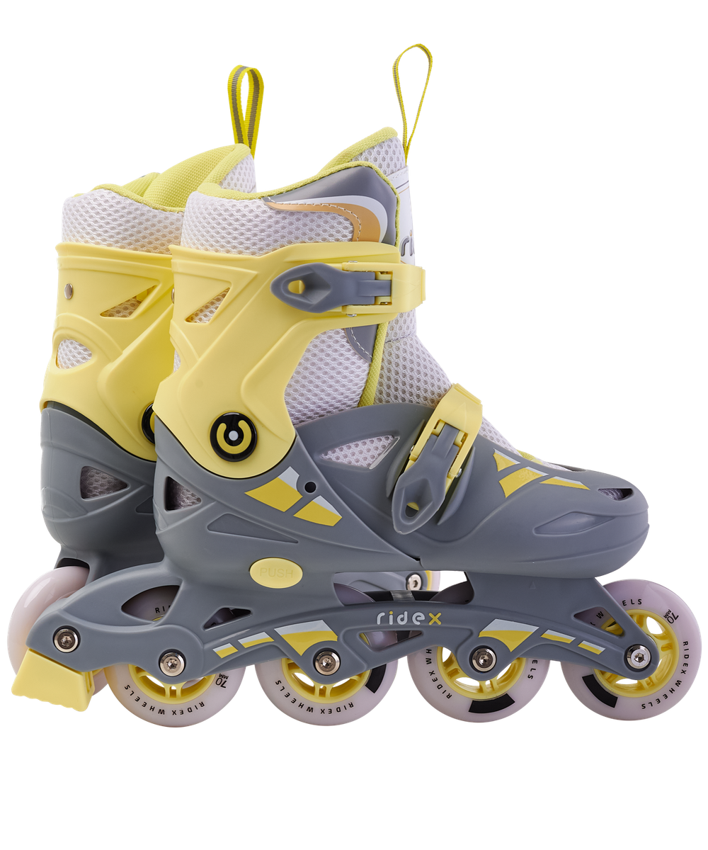 Ролики раздвижные Hop Yellow, пластиковая рама