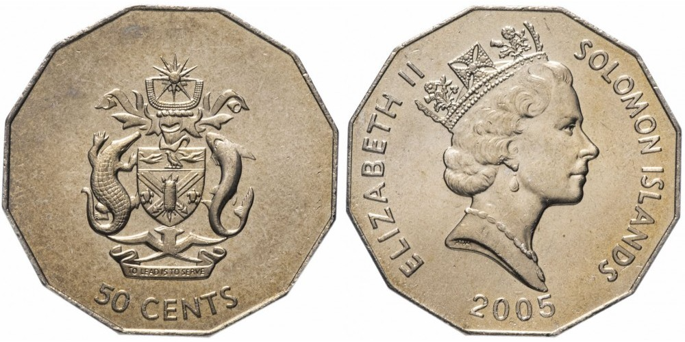 Соломоновы Острова 50 центов, 1990 - 2005 Королева Елизавета II XF