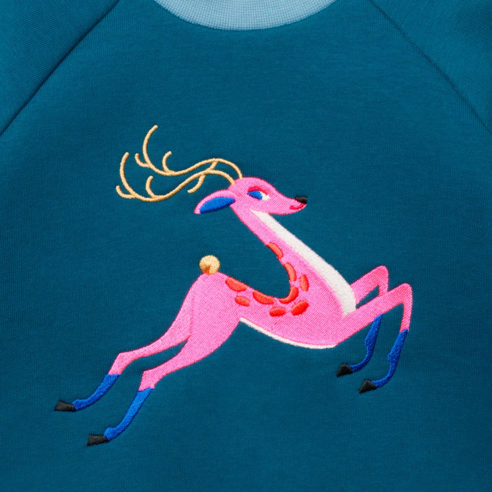 Свитшот цвета морской глубина "Олень"