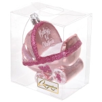 Елочная игрушка «Детская коляска» 5.5*6*9.5 см, Розовый