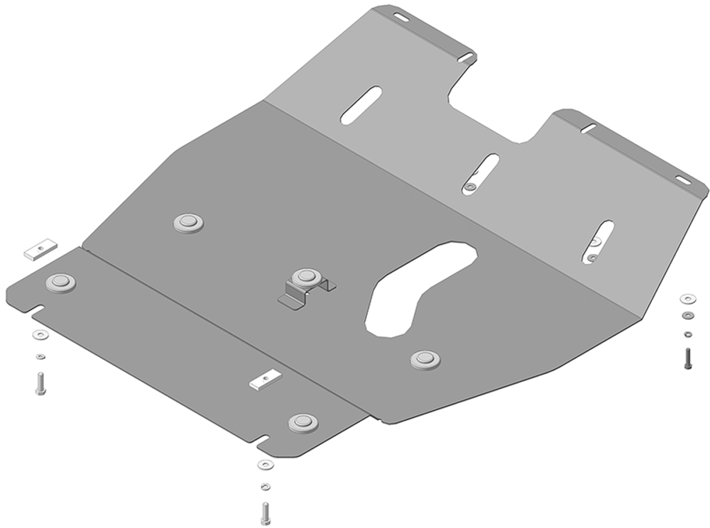 Защита стальная 2 мм Д, КПП Toyota Rav 4 II; V=2,0; 2000-2006гг MOTODOR.02518