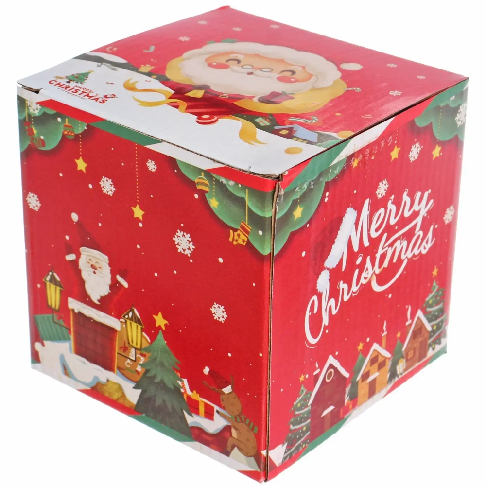 Кружка керамическая 400мл «Новогодние чудеса» с крышкой и ложкой