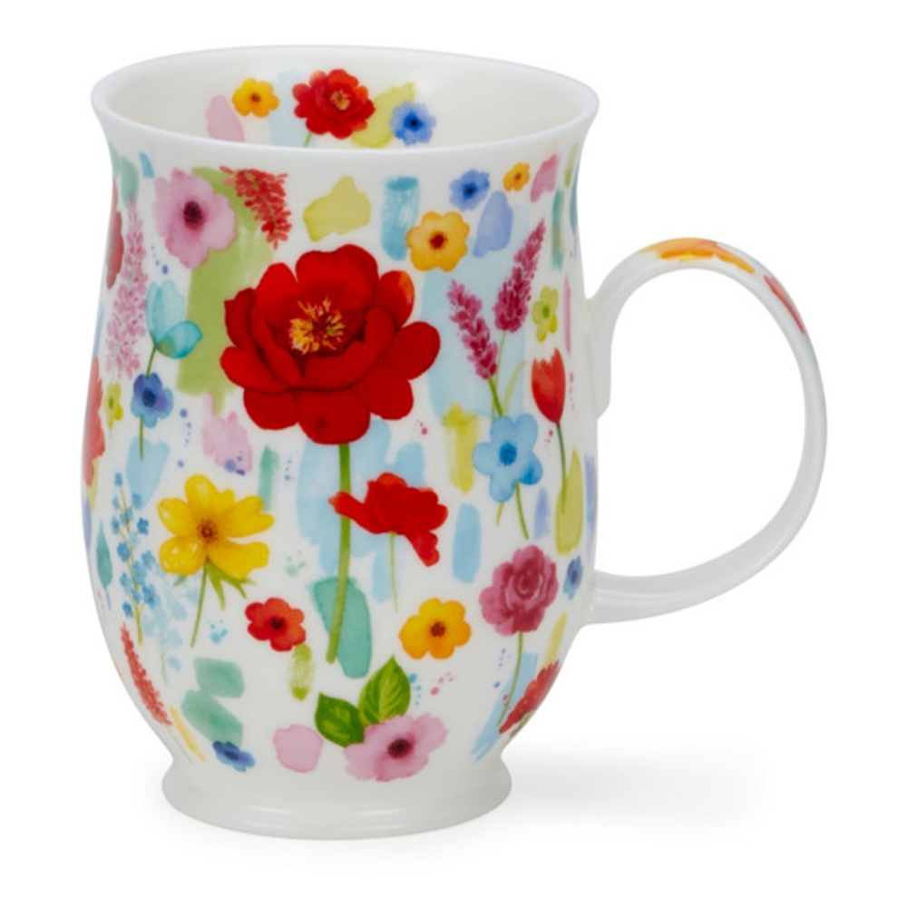 Кружка 310мл Dunoon Цветочный взрыв Саффолк красная