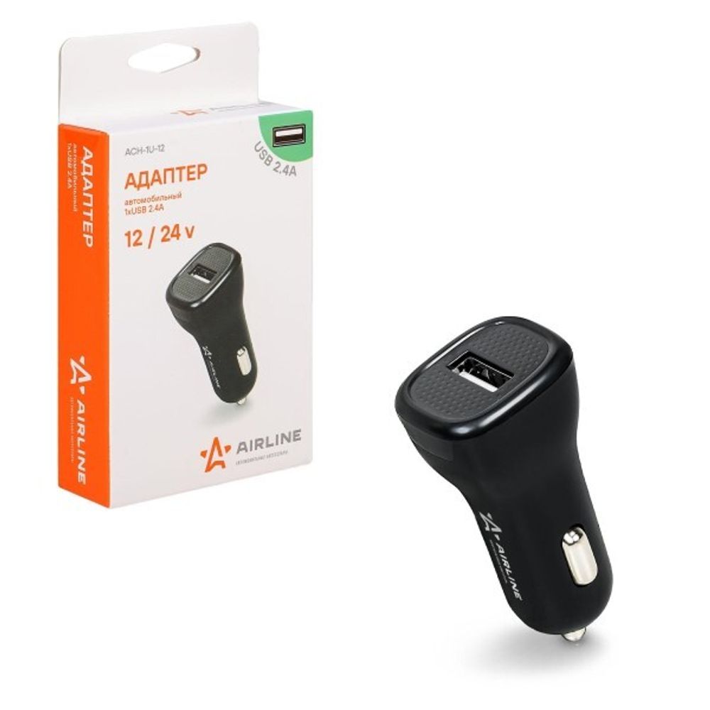 Зарядное устр-во в прикур. 1 USB 2,1А 12/24В (AIRLINE)
