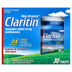 Claritin, Non-Drowsy, лоратадин в таблетках, 10 мг, 30 таблеток