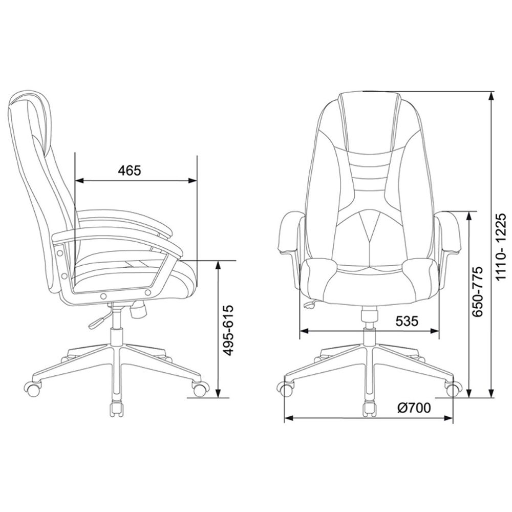 Кресло игровое ZOMBIE 8/8N/BL-RED, PL, экокожа черный/красный, топ-ган (до 180кг)