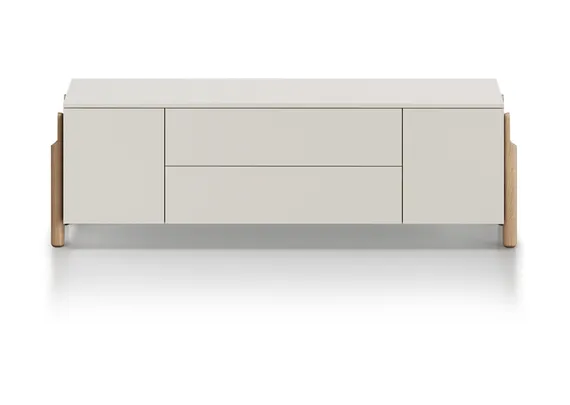 Тумба Basic 2 двери 2 ящика ширина 170 см (молочный)