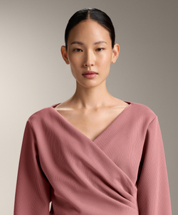 Oysho Толстовка Rib с запахом из модала Brushed, светло-розовый