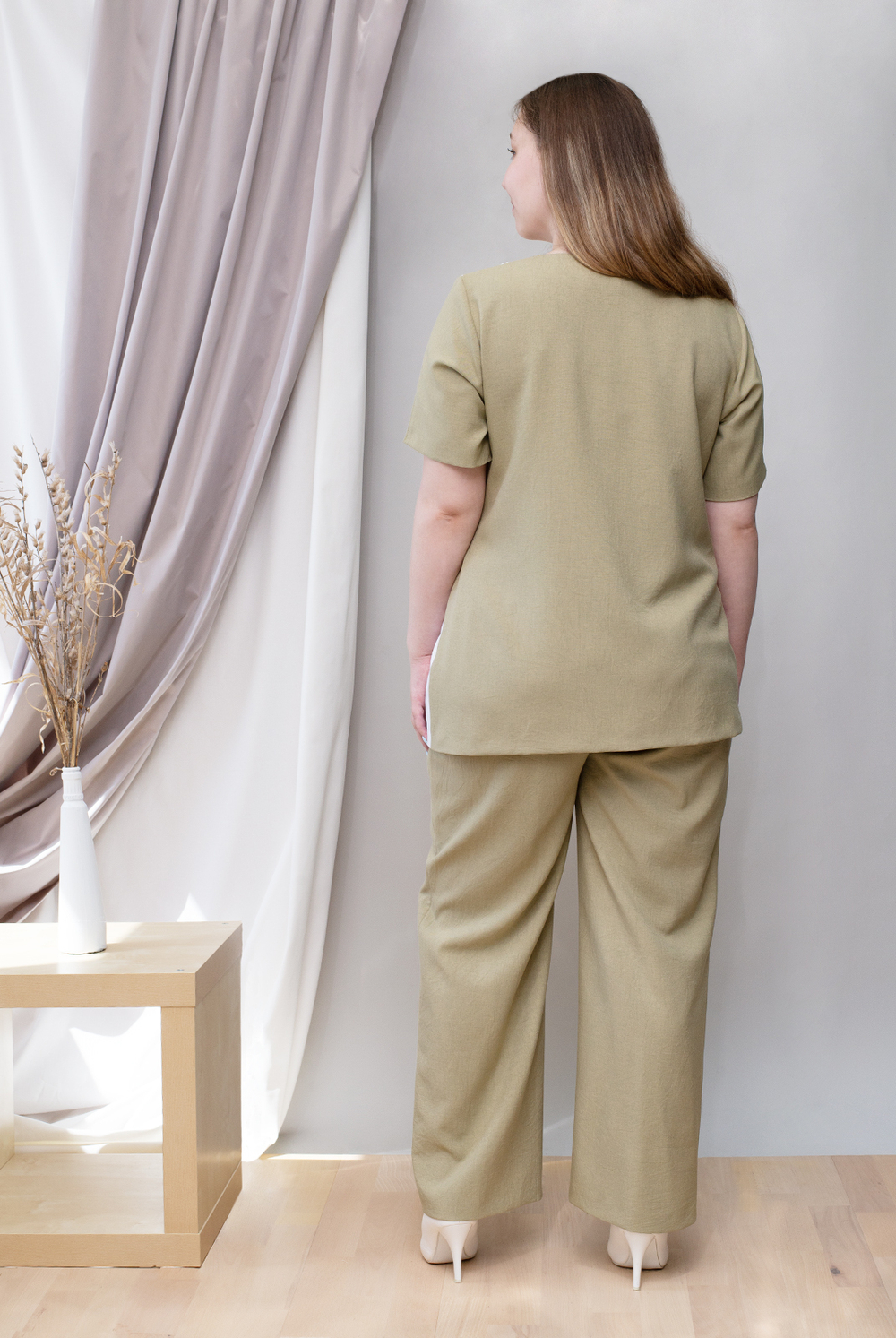 Блузка 3325АП, оливковый #259Об093325АП