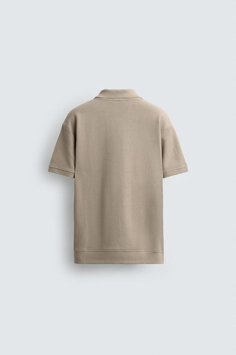 ZARA ПОЛО ИЗ РЕЛЬЕФНОЙ ТКАНИ, РЫЖЕВАТО-КОРИЧНЕВЫЙ