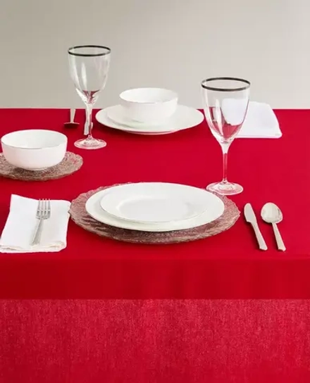 ZARA HOME СКАТЕРТЬ С КОНТРАСТНОЙ ПОЛОСКОЙ, КРАСНЫЙ