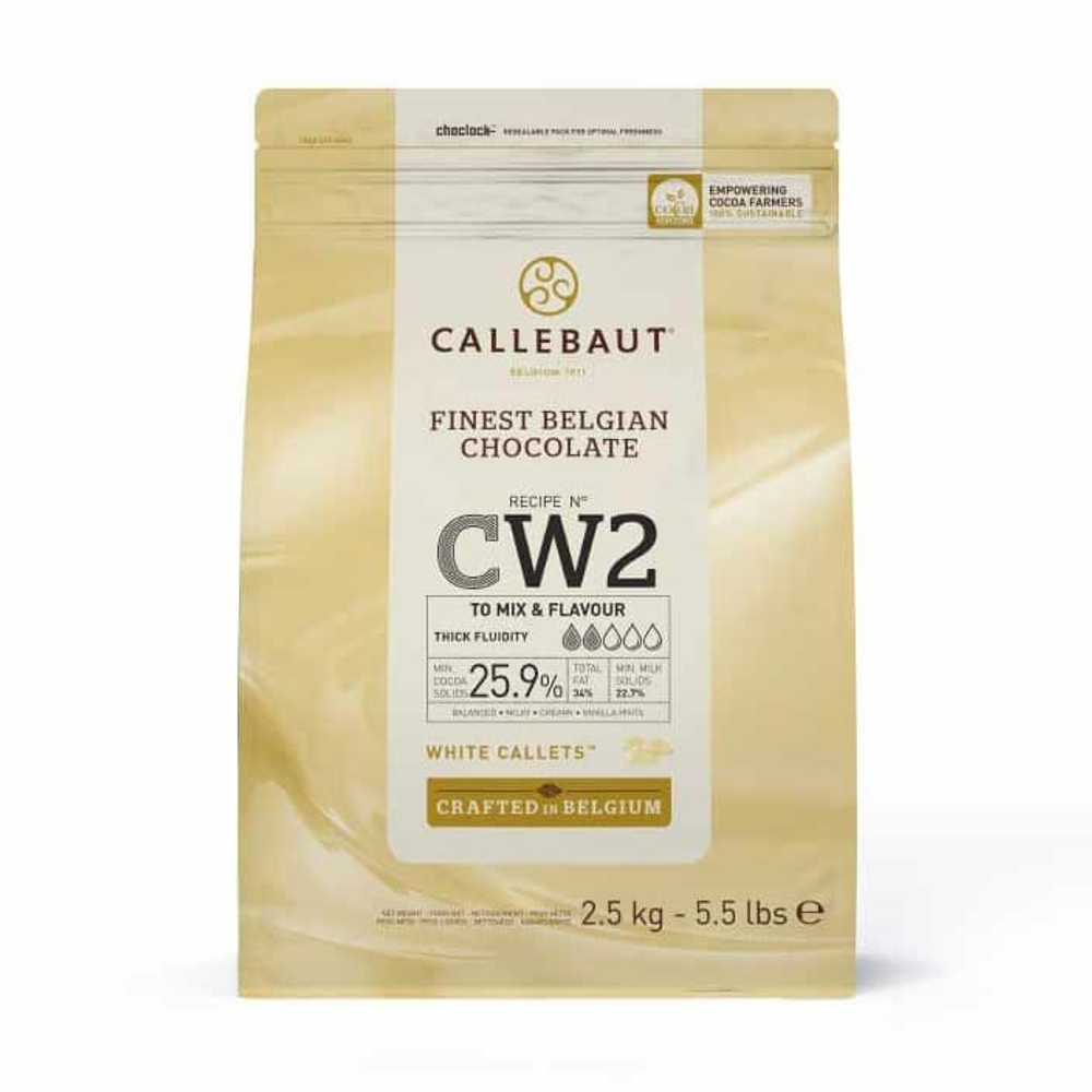 Шоколад белый Callebaut CW2 25,9% какао 2,5 кг (упаковка)