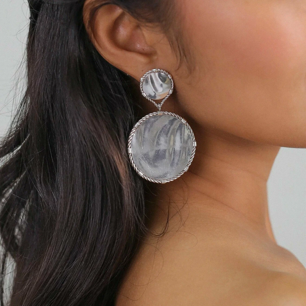 Серьги ORI TAO, Couture, фактурный металл, OT24.1-12-31923 (серебристый)