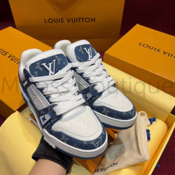 Кроссовки LV Trainer унисекс сине белого цвета