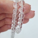 Горный хрусталь (бесцветный кварц), бусины мультиогранка, р-р 8мм, очень красивый экземпляр