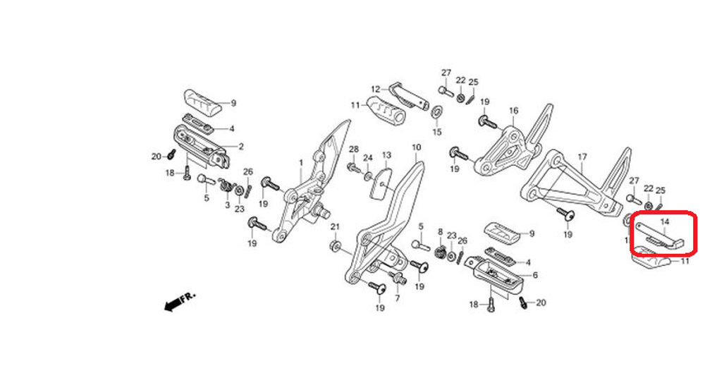 50712-KET-600. BAR, L. PILLION STEP
