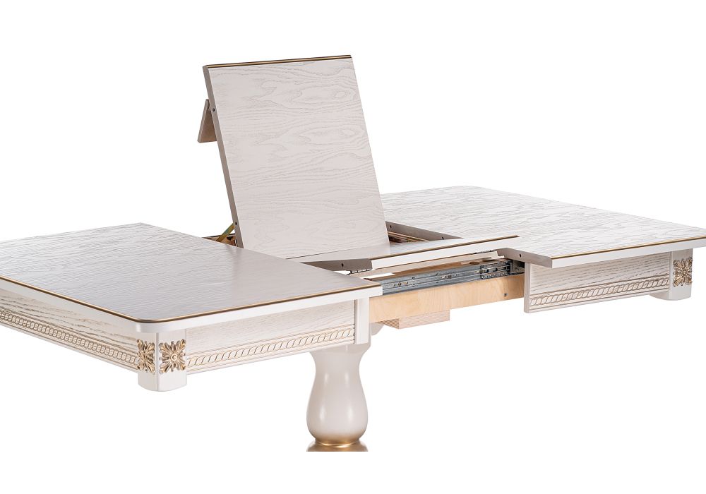 Стол Матис 110(150)х90х76 молочный / золото