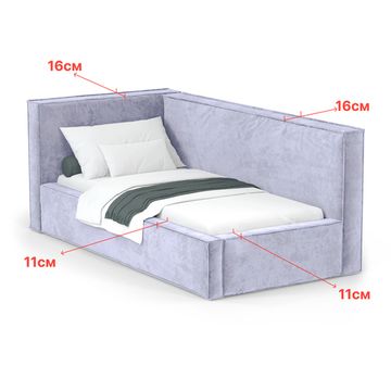 Кровать Bever ЛЕВАЯ 140 с подъемным механизмом - Nebby 017