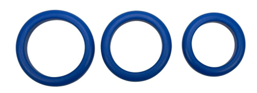 Набор из 3 синих эрекционных колец Blue Mate