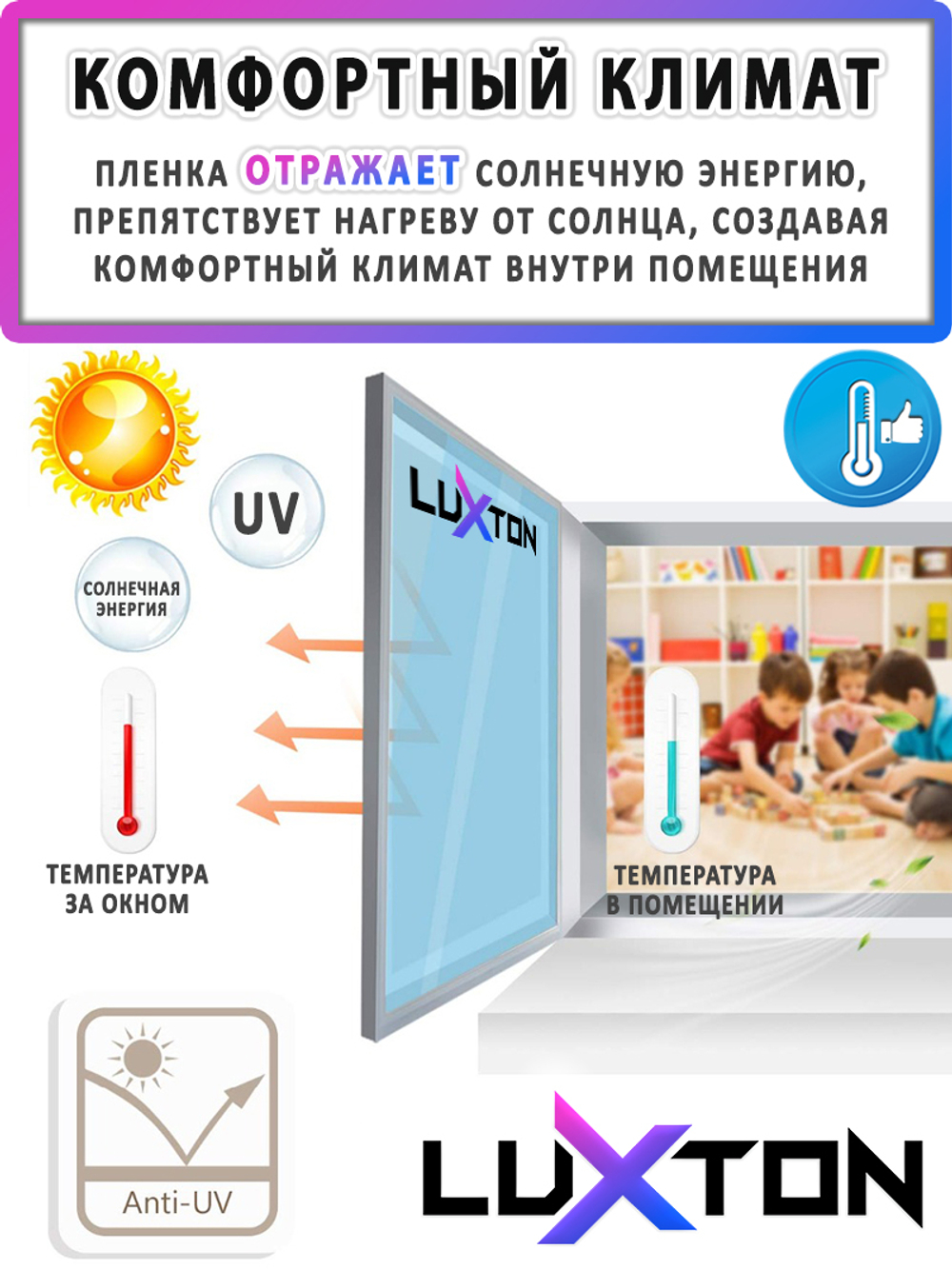 Пленка солнцезащитная зеркальная R BRONZE 20 LUXTON, на отрез (ширина рулона 1,524 м.)