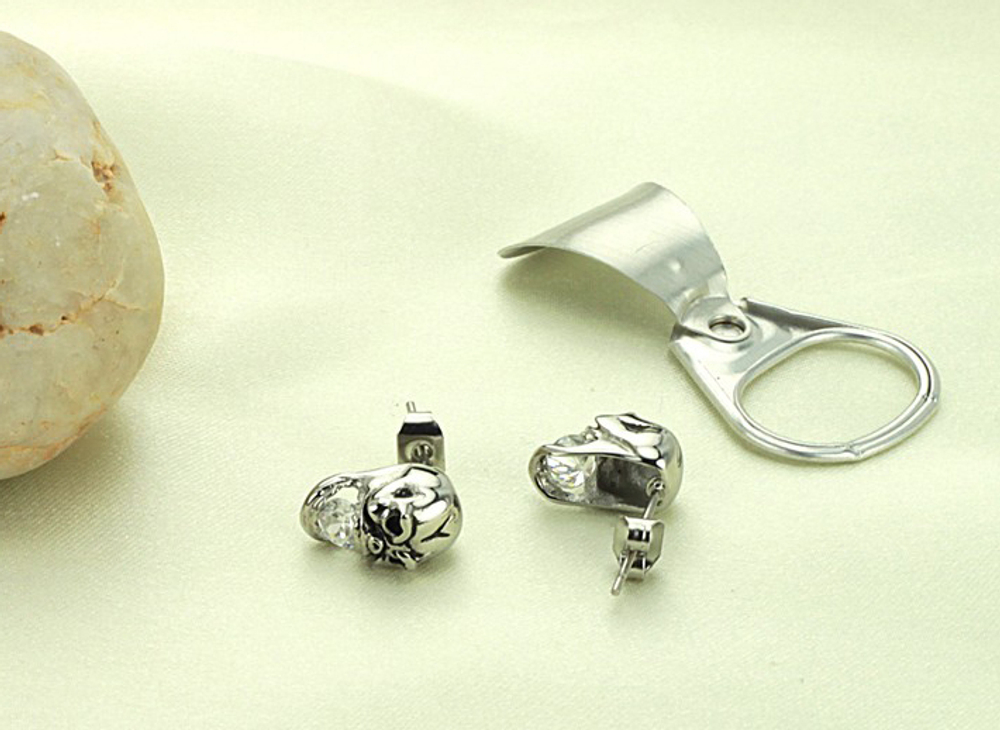Серьги мужские "Череп" Steelman mn00932