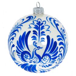 GAEM Украшение новогоднее Шар "Гжель Белая", D10см, L10 W10 H10 см, 3в.