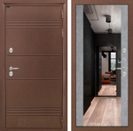 Дверь с терморазрывом Входная Лабиринт Термо Лайт С зеркалом Максимум Светлый бетон