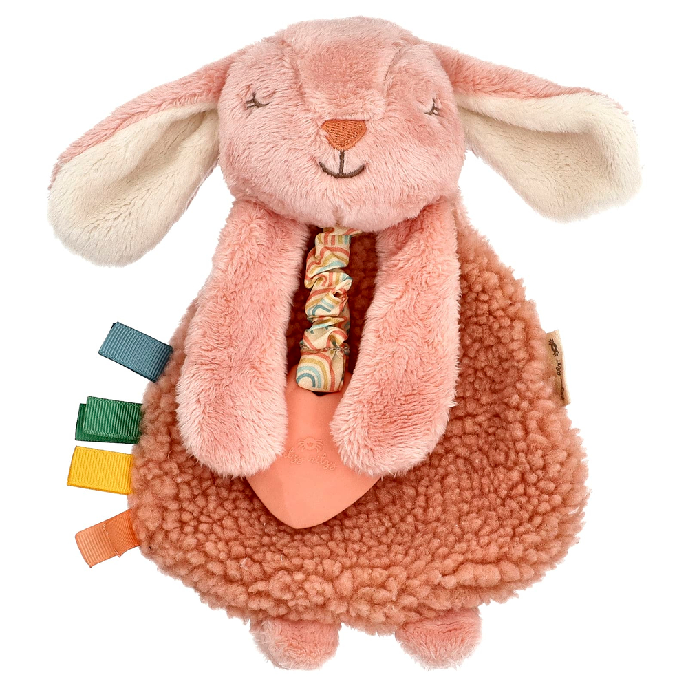 itzy ritzy, Itzy Lovey ™, Plush Lovey With силиконовые прорезыватели, для детей от 0 месяцев, Ana The Bunny, 1 прорезыватель для зубов