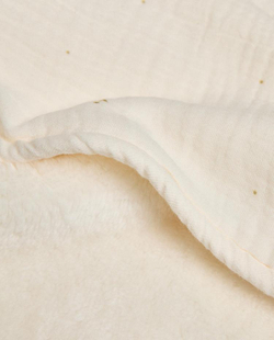 ZARA HOME ДЕТСКИЙ МУСЛИНОВЫЙ ПЛЕД С ПРИНТОМ, ЭКРЮ