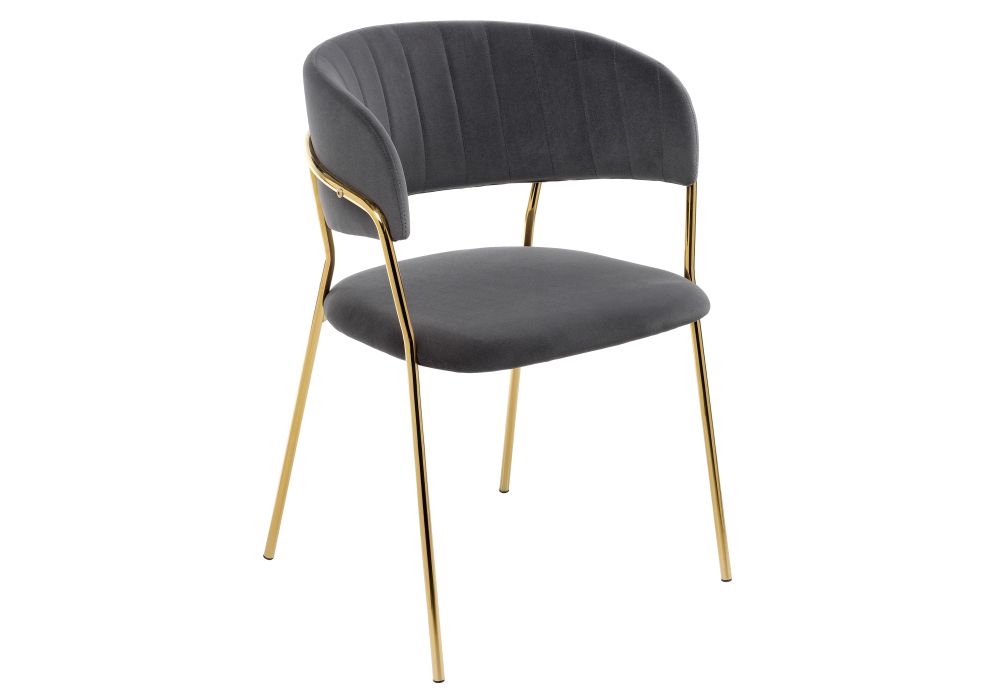 Стул на металлокаркасе Kamelia grey / gold