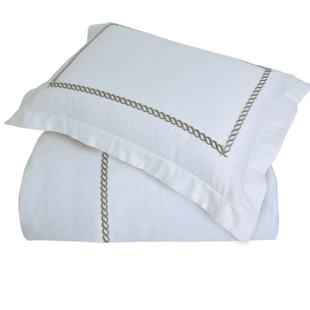 Постельное белье 2 спальное евро Casual Avenue Messina белое с коричневым