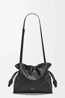 Loewe Сумка-клатч среднего размера Flamenco из телячьей кожи наппа, черный