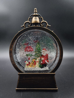 Фонарь новогодний светящийся музыкальный красный сеть/батарейки QW14