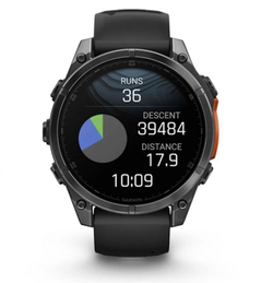 Умные часы Garmin Fenix 8, 47 мм, AMOLED, Slate Gray with black silicone band