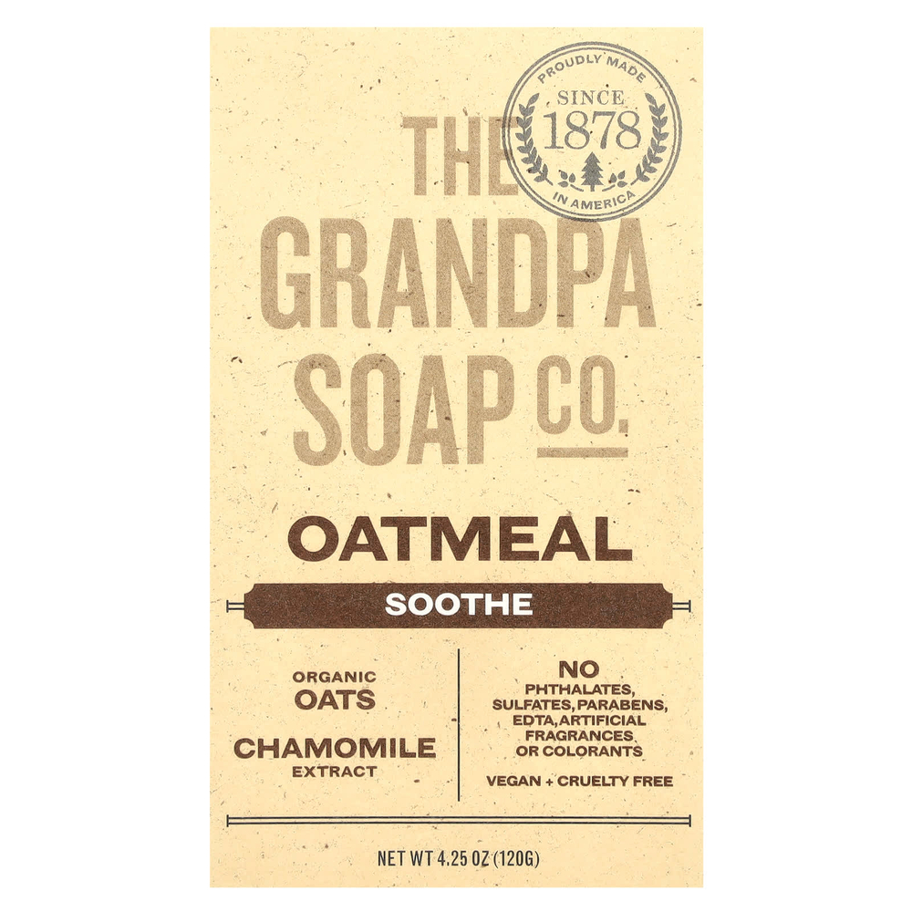 The Grandpa Soap Co., Мыло для лица и тела, овсянка, 120 г (4,25 унции)