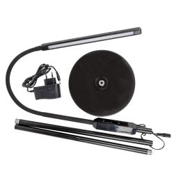 ULM-T619 10W-3000-6500K-DIM BLACK Торшер напольный светодиодный. 10W. с регулировкой наклона. Сенсорный выключатель. Диммер. Черный. ТМ Uniel