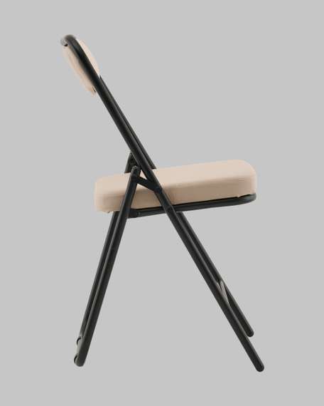 Стул складной Джонни велюр велютто бежевый каркас черный матовый