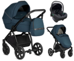 Детская коляска Noordi Luno All Trails 3 в 1 с автокреслом Terra Edusky Black 1012617 Ocean Blue
