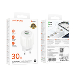 Сетевой адаптер питания BOROFONE BA94A PD 30W QC 3.0 (белый)