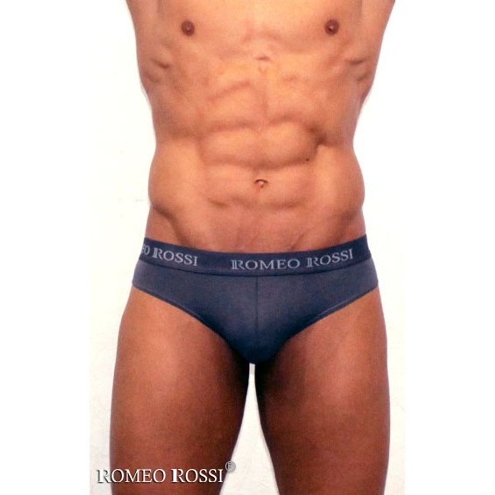 Мужские трусы стринги c резинкой Romeo Rossi темно-серые RR1006-04