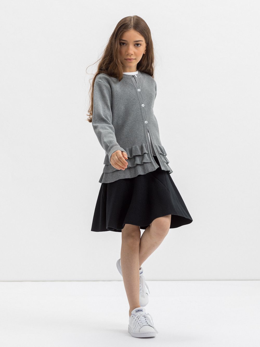 Кардиган серый для девочки арт. АТ509 (серый / 146)