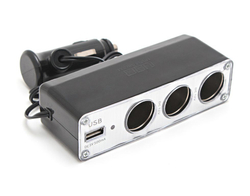 Разветвитель прикуривателя KSU-206 (3 гнезда, 1 USB 0.5А) KING KSU-206