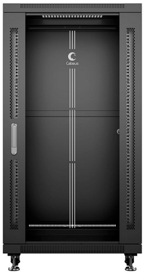 Шкаф напольный 19", 22U Cabeus SH-05C-22U60/60-BK