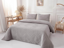 Покрывало 230х250 и 2 наволочки 50х70 Sofi De MarkO Мориц серое