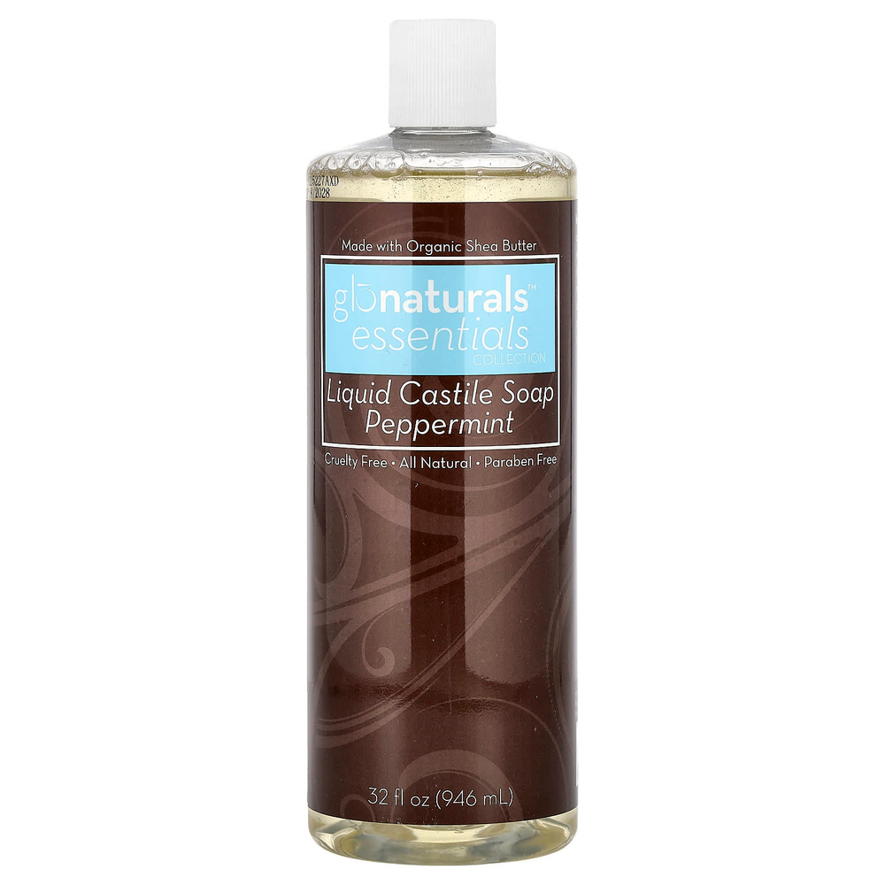 Vitacost, Glonaturals™ Essentials Collection, Liquid Castile Soap, Peppermint, 32 fl oz (946 ml)