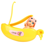 Куколка OLY в шапочке -ушанке в банане. Девочка 8см, арт.3370-B (Bondibon)